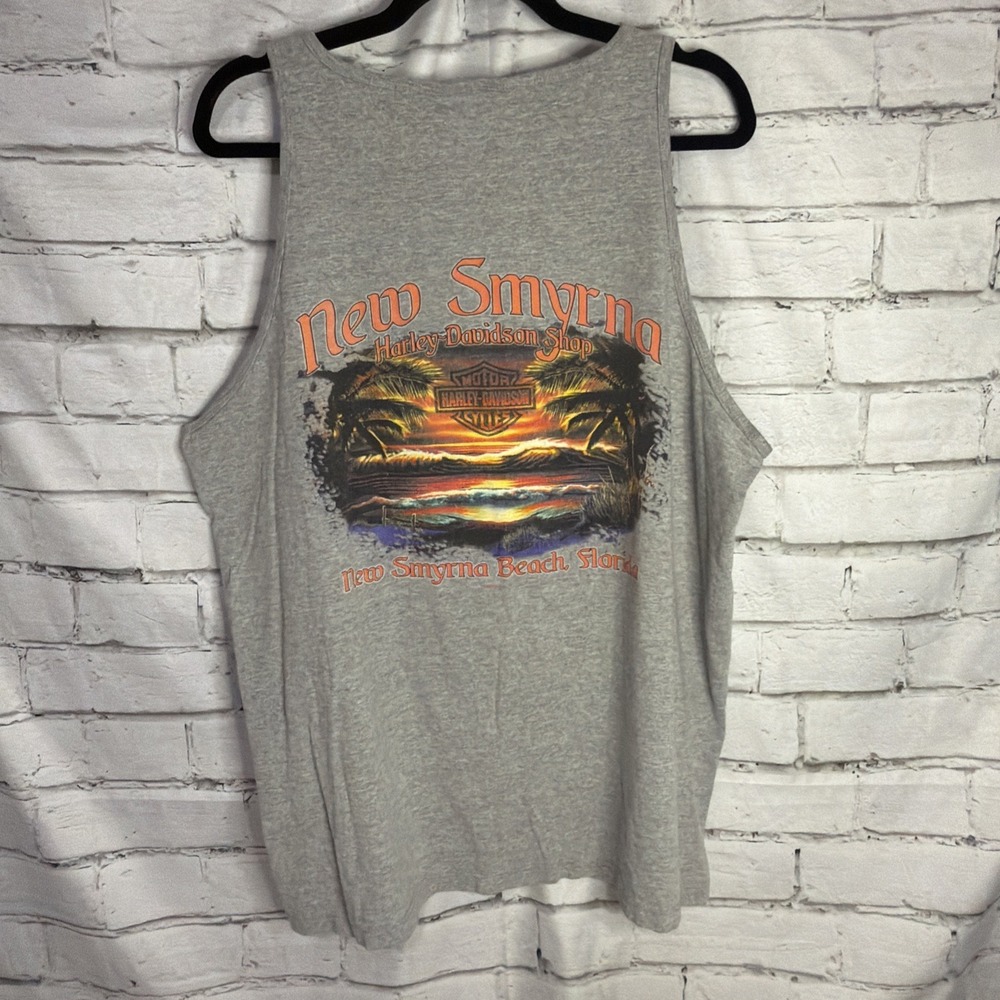 Vintage Harley Davidson Sz XL New Smyrna Beach Fl Tank Grey 2002